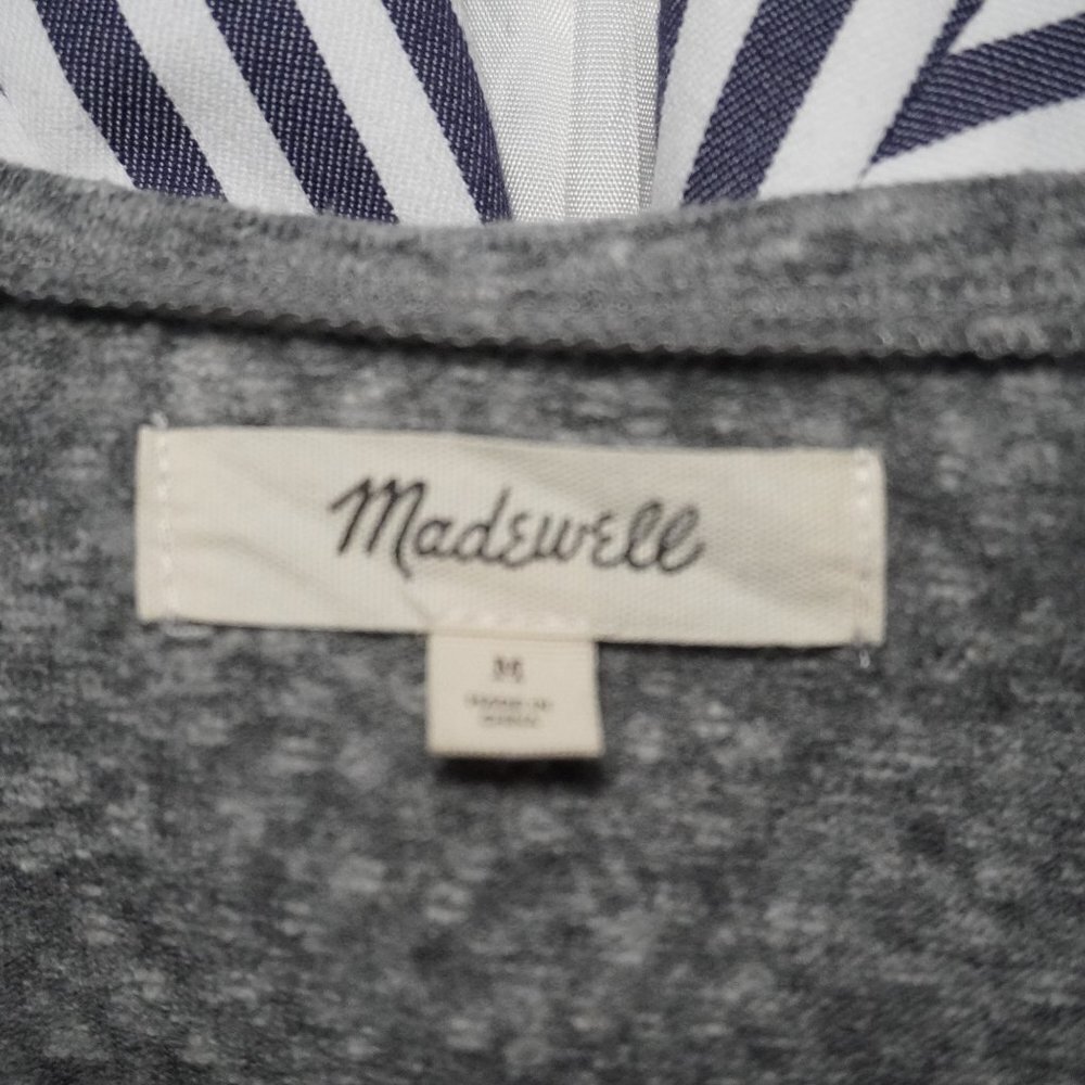 Madewell Women Heather Grey Wrap Thong V Neck Long Sleeve Bodysuit Size Medium - Picture 9 of 9